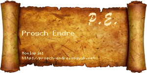Prosch Endre névjegykártya